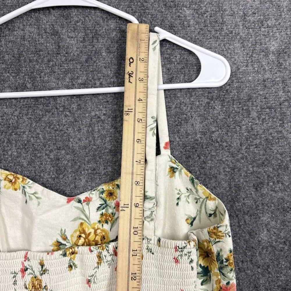 Old Navy Cami SunDress Womens Size L Cream Floral Peasant Cottagecore - Picture 9 of 10